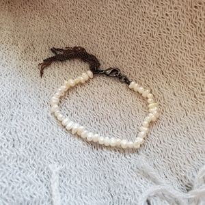 Freshwater Pearl Bracelet with Chain Fringe